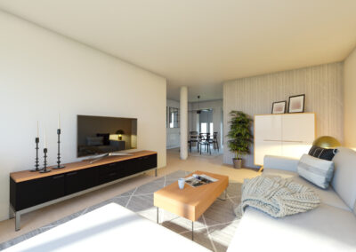 3D Visualisierung Wohnzimmer nachher